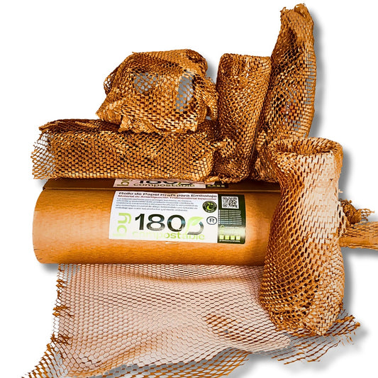 Rollo de Papel Panal de Abejas de 51cm*50m (repuesto) - 180Compostable.cl