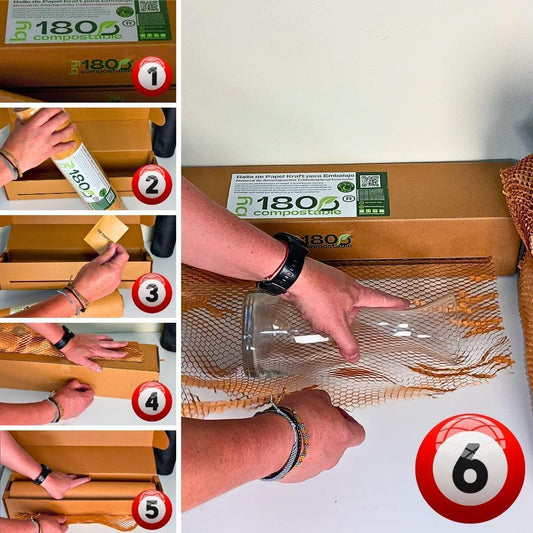 Rollo de Papel Acolchado de 51cm*50m y Papel Suave con Dispensador + Rollos Extra - 180Compostable.cl