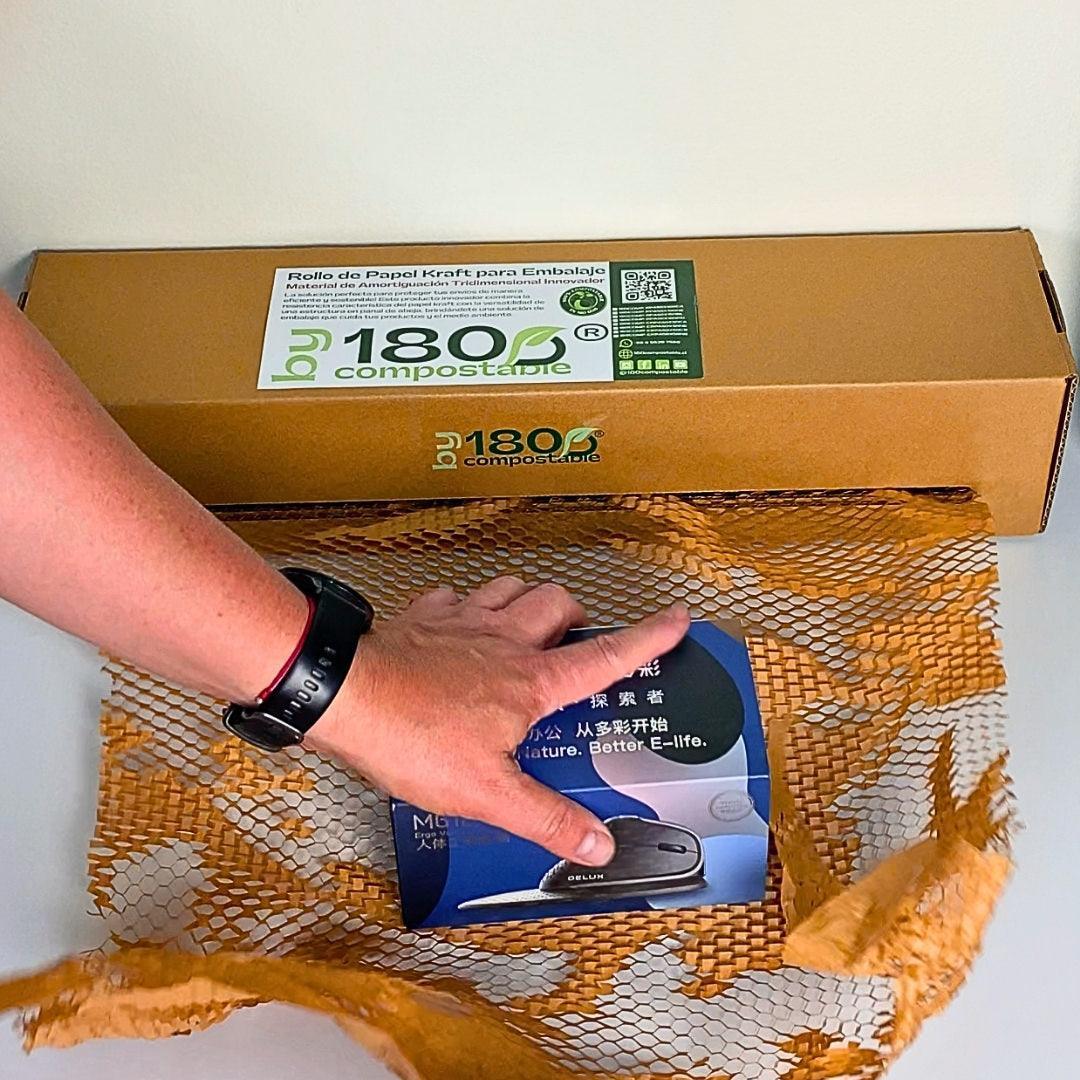 Rollo de Papel Acolchado de 51cm*50m y Papel Suave con Dispensador + Rollos Extra - 180Compostable.cl