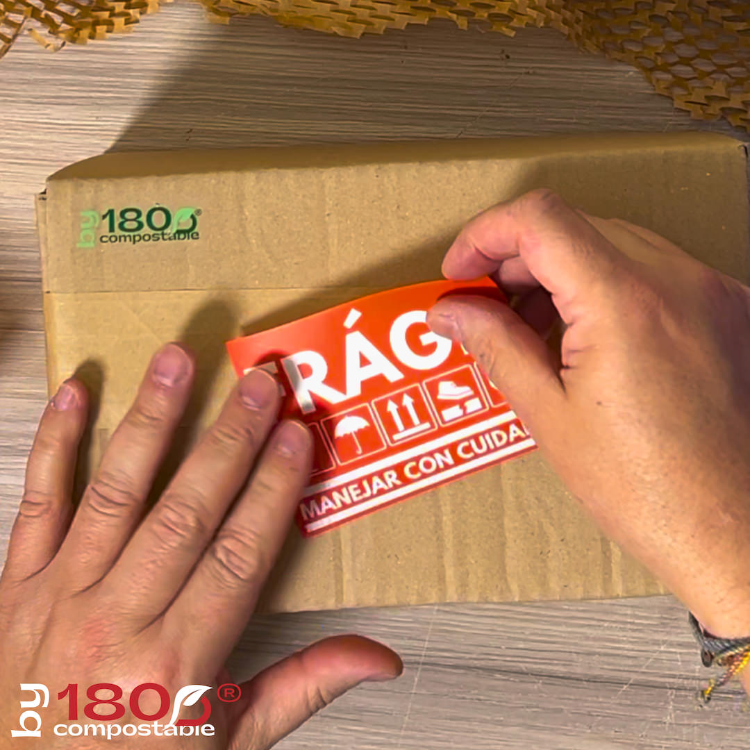 Pack de 50 Etiquetas Frágil de 102mm x 76mm