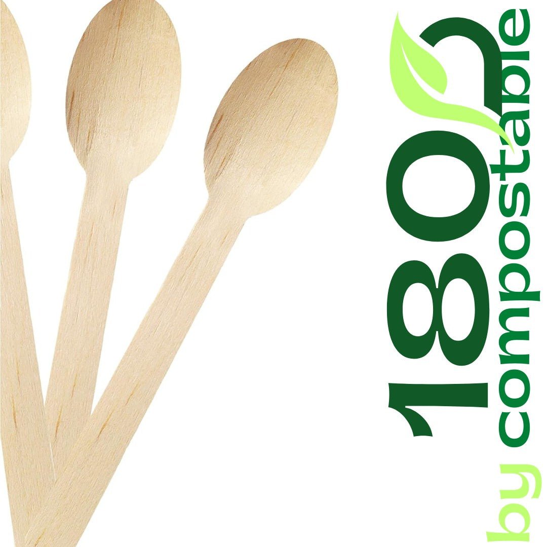 Pack de 100 Mini Cucharas de Madera - 180Compostable.cl