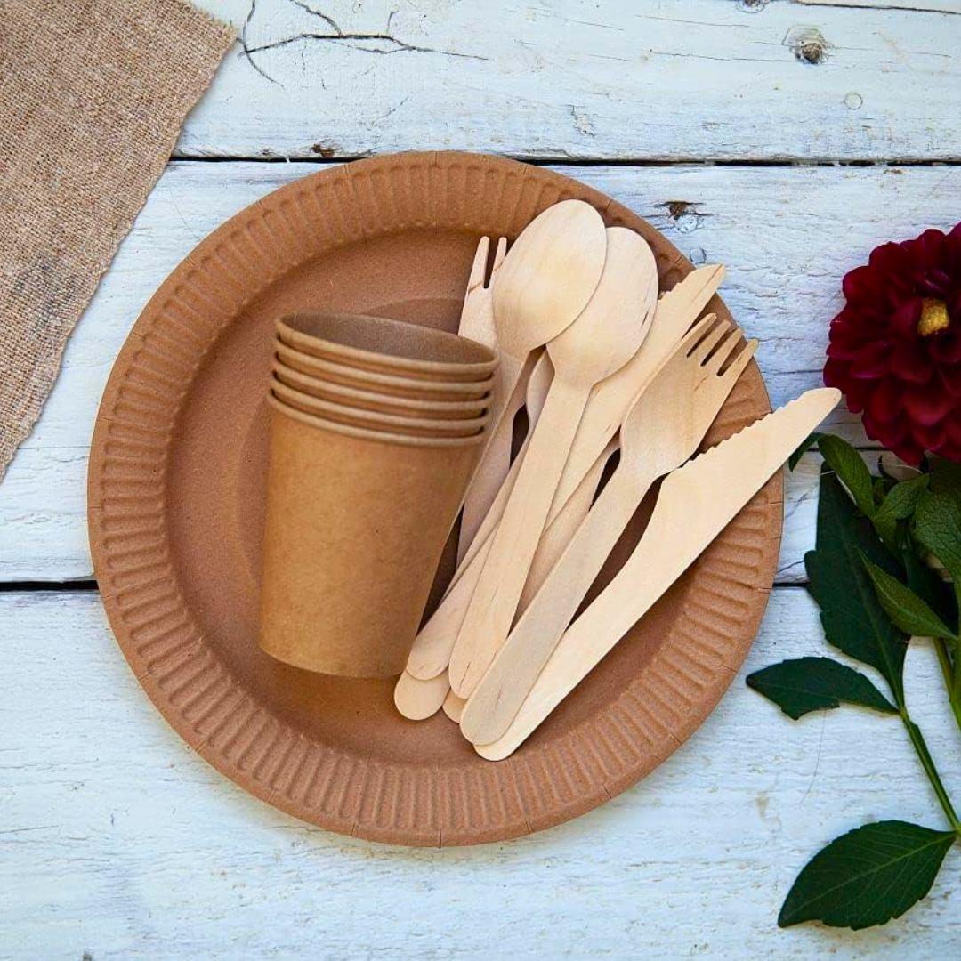 Pack de 100 Cucharas de Madera - 180Compostable.cl