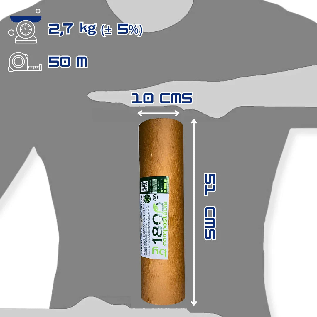 Pack de 2 Rollos Papel Kraft Acolchado para Embalaje de 51cm x 50m - 180Compostable.cl