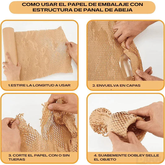 Pack de 2 Rollos Papel Kraft Acolchado para Embalaje de 51cm x 100m - 180Compostable.cl