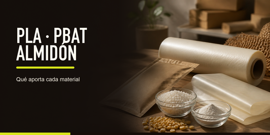 PLA, PBAT y almidón de maíz en envases compostables