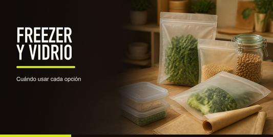 Almacenamiento y congelado: cuando usar bolsa compostable y cuando usar vidrio