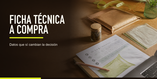 Una ficha técnica sirve cuando se traduce a uso real: material, límite, certificación, contacto alimentario, almacenamiento y destino.