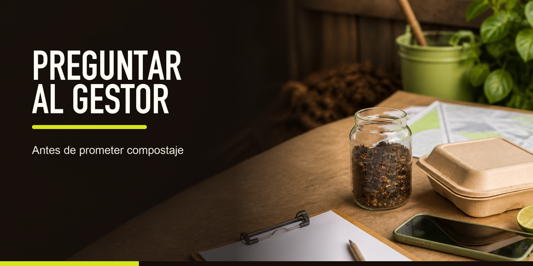 La compostabilidad solo se vuelve práctica cuando el gestor acepta el material, define contaminantes, frecuencia, trazabilidad y condiciones de retiro.
