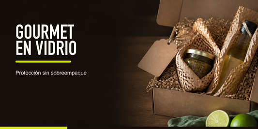 Los productos gourmet en vidrio requieren protección estructural, separación entre piezas y una decisión clara entre reuso, reciclaje y compostables auxiliares.