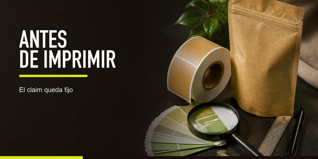 Imprimir un claim fija una promesa en el producto: antes hay que validar evidencia, espacio, vigencia, componentes y ruta real de descarte.