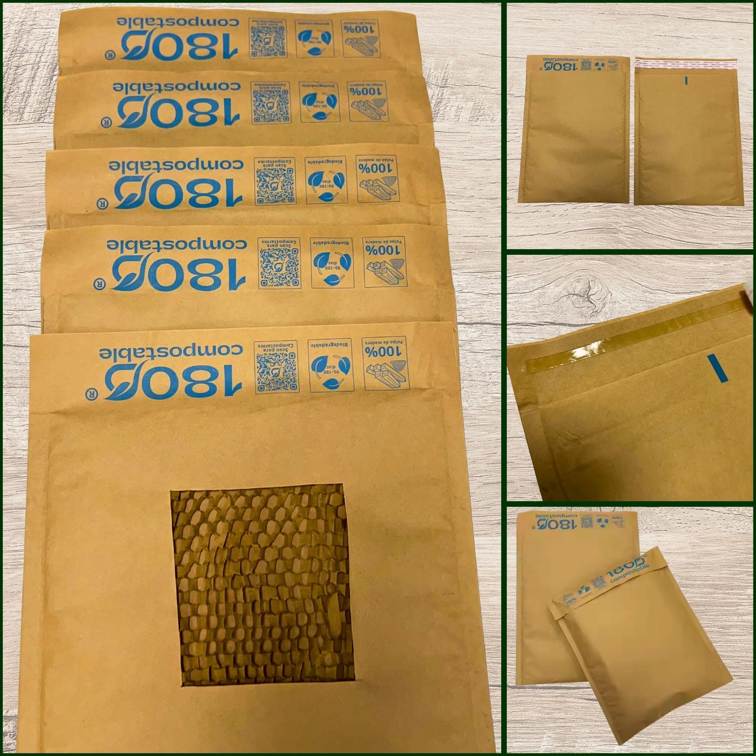 Sobres Acolchados de Papel Kraft - 100% Pulpa de Madera - 180Compostable.cl