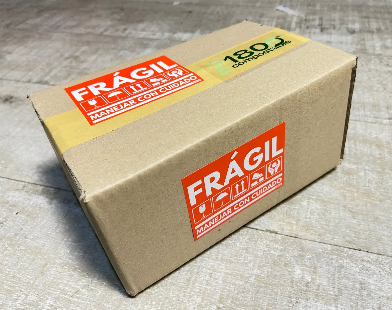 Etiquetas Frágil para Envíos Protegidos - 180Compostable.cl