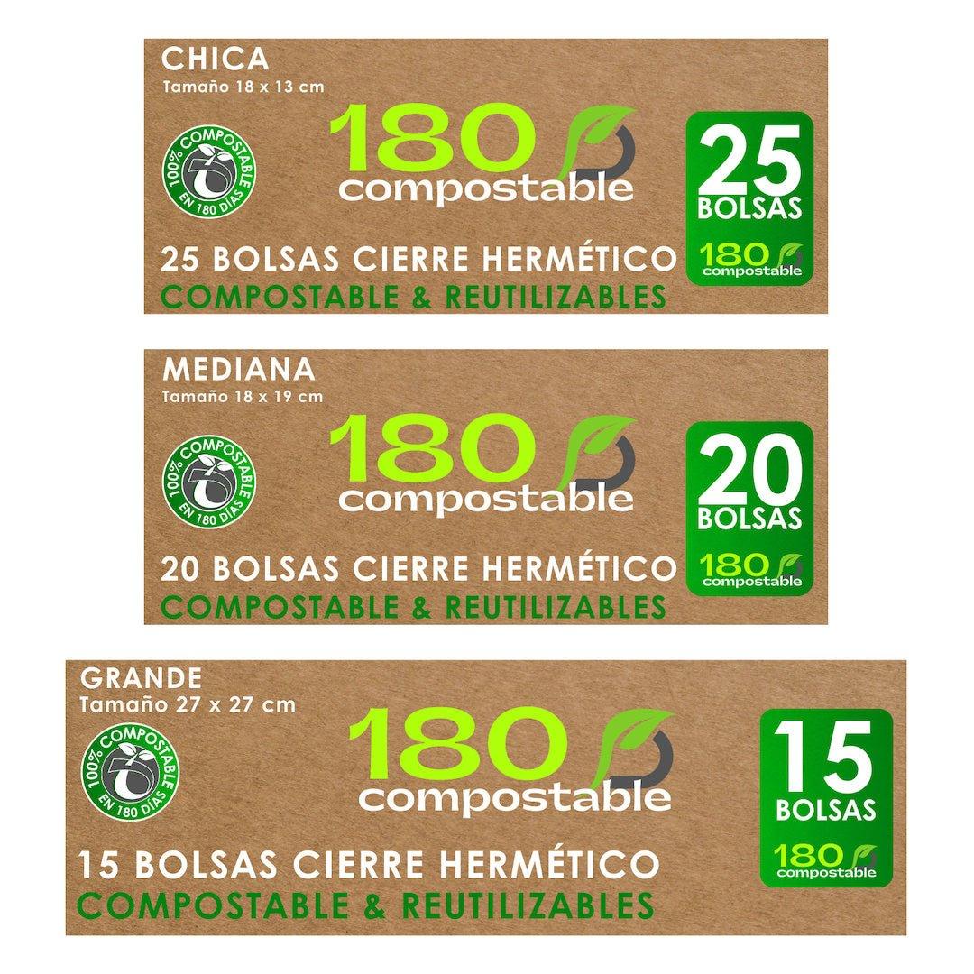 Bolsas Herméticas Compostables para Alimentos - 180Compostable.cl
