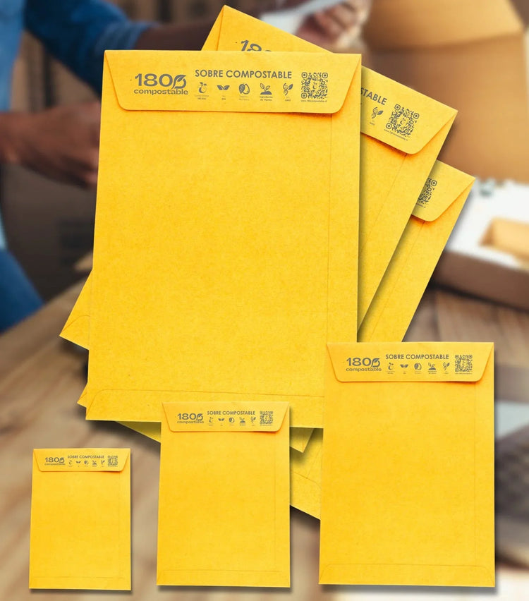 Sobres Acolchados de Papel Kraft y PLA - 180Compostable.cl
