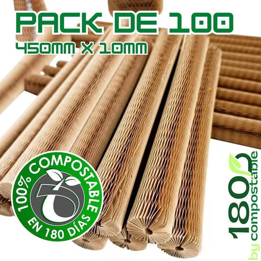 100 Fundas de 450x10mm para Embalaje de Botellas y Productos Delicados - 180Compostable.cl