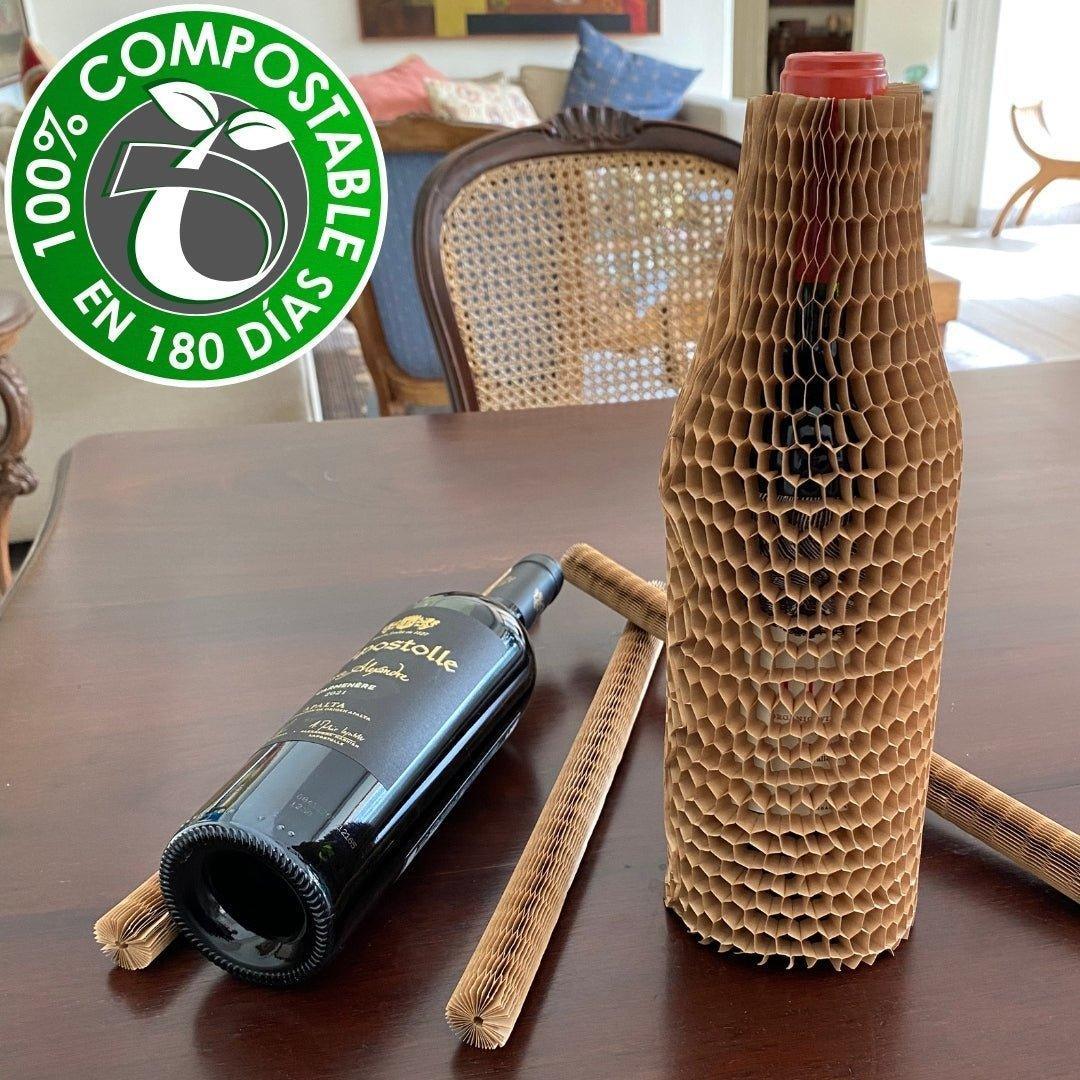Pack de 100 fundas kraft de 450 mm para botellas
