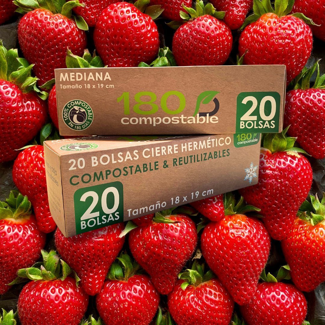 20 Bolsas Herméticas Doble Cierre para Alimentos (Mediana) - 180Compostable.cl