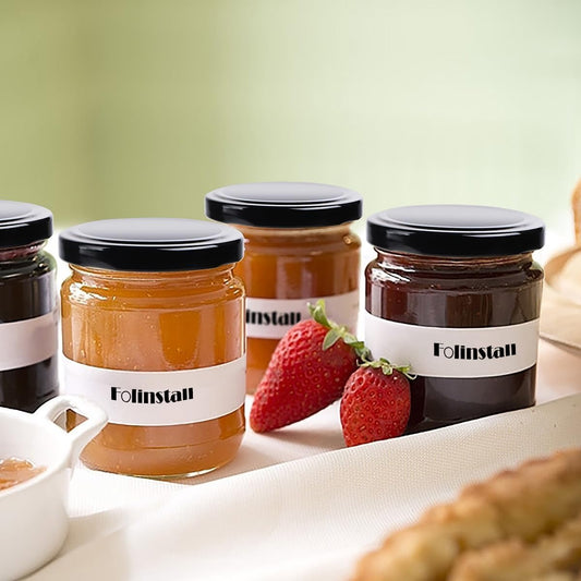 Pack De 6 Frascos De Vidrio De 240ml Con Tapa Twist Off Negra