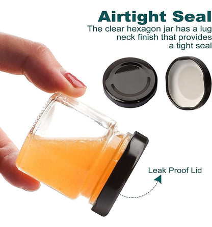 Pack De 6 Frascos De Vidrio De 240ml Con Tapa Twist Off Negra