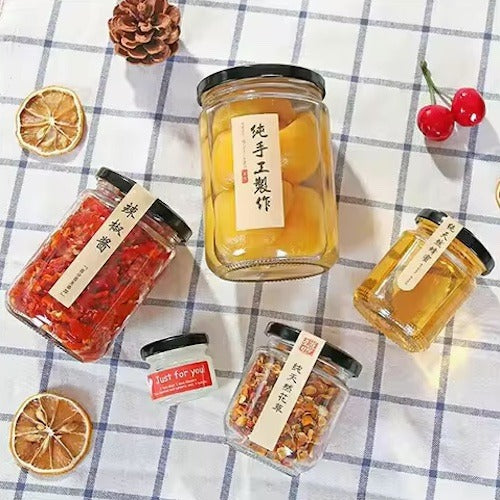 Pack De 6 Frascos De Vidrio De 240ml Con Tapa Twist Off Negra