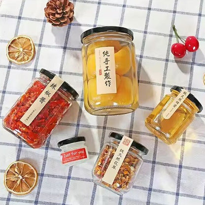 Pack De 6 Frascos De Vidrio De 240ml Con Tapa Twist Off Negra