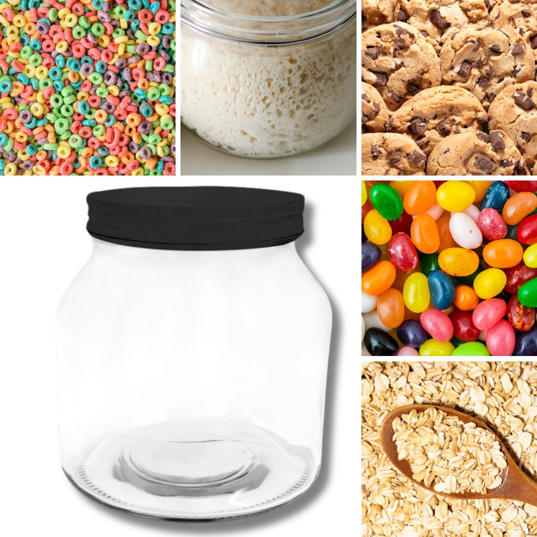 Frasco Conservero De 2.280ml Con Tapa Twist Off Negra