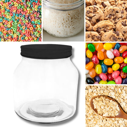 Frasco Conservero De 2.280ml Con Tapa Twist Off Negra