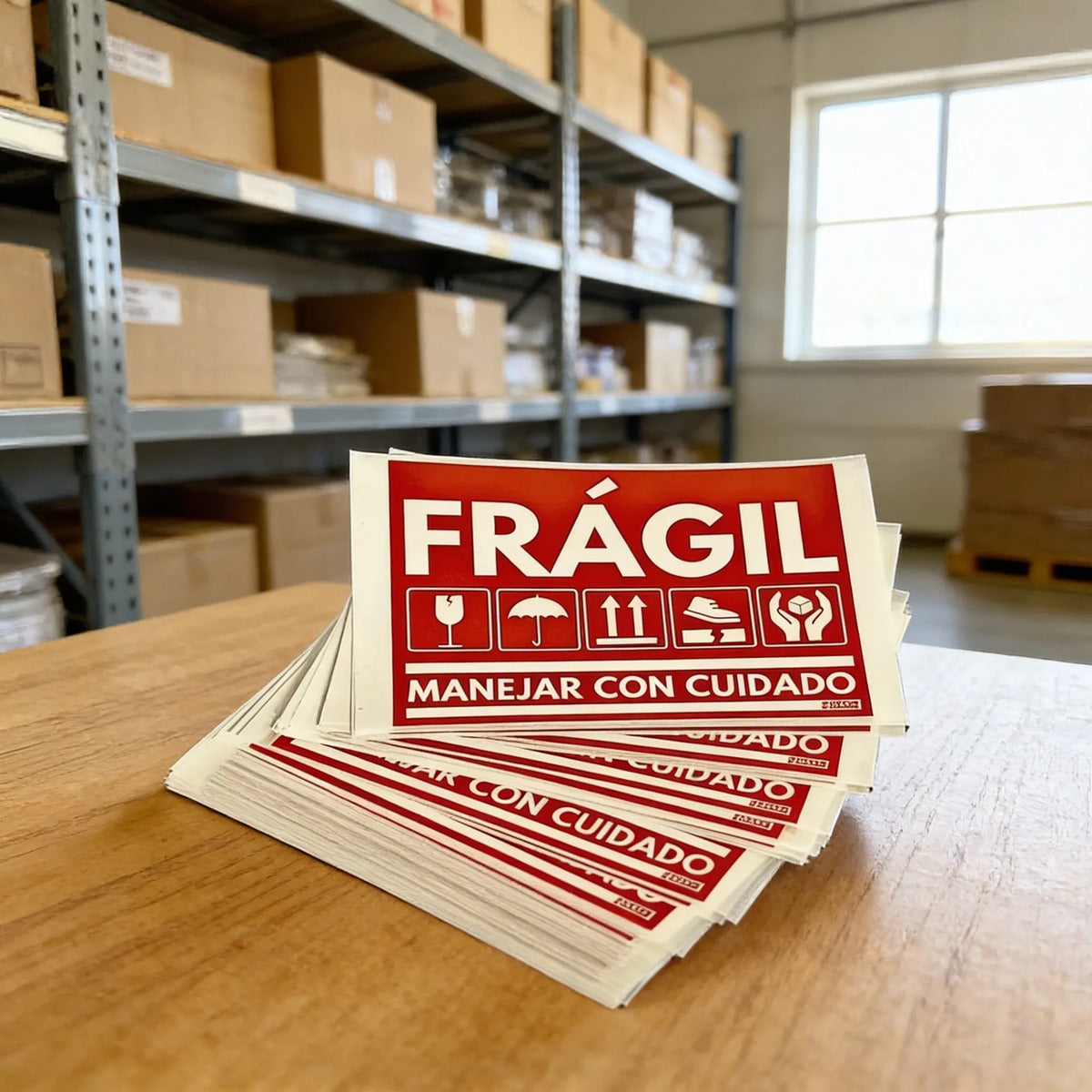 Pack De 50 Etiquetas Frágil De 102mm X 76mm Envíos Delicados