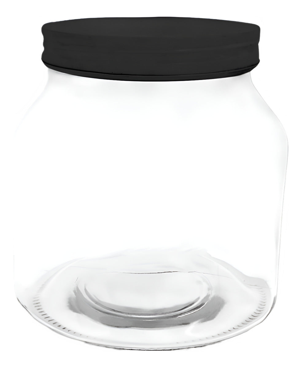Frasco Conservero De 2.280ml Con Tapa Twist Off Negra