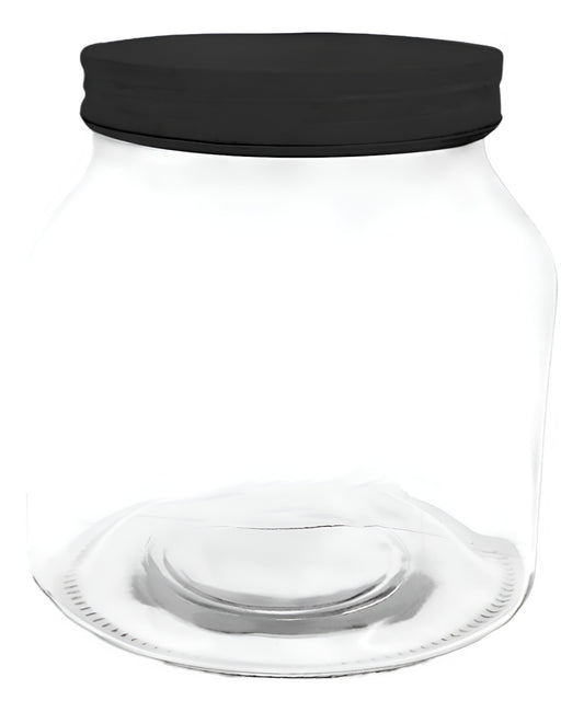 Frasco Conservero De 2.280ml Con Tapa Twist Off Negra