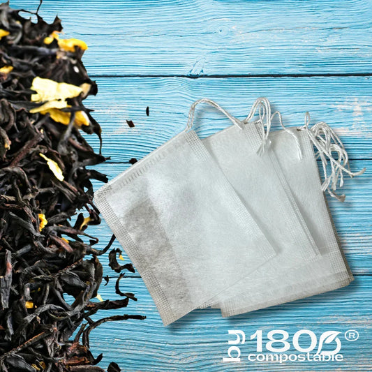 1.000 Bolsitas de té 5,5×7cm de Fibra de Maíz con cordón - 180Compostable.cl