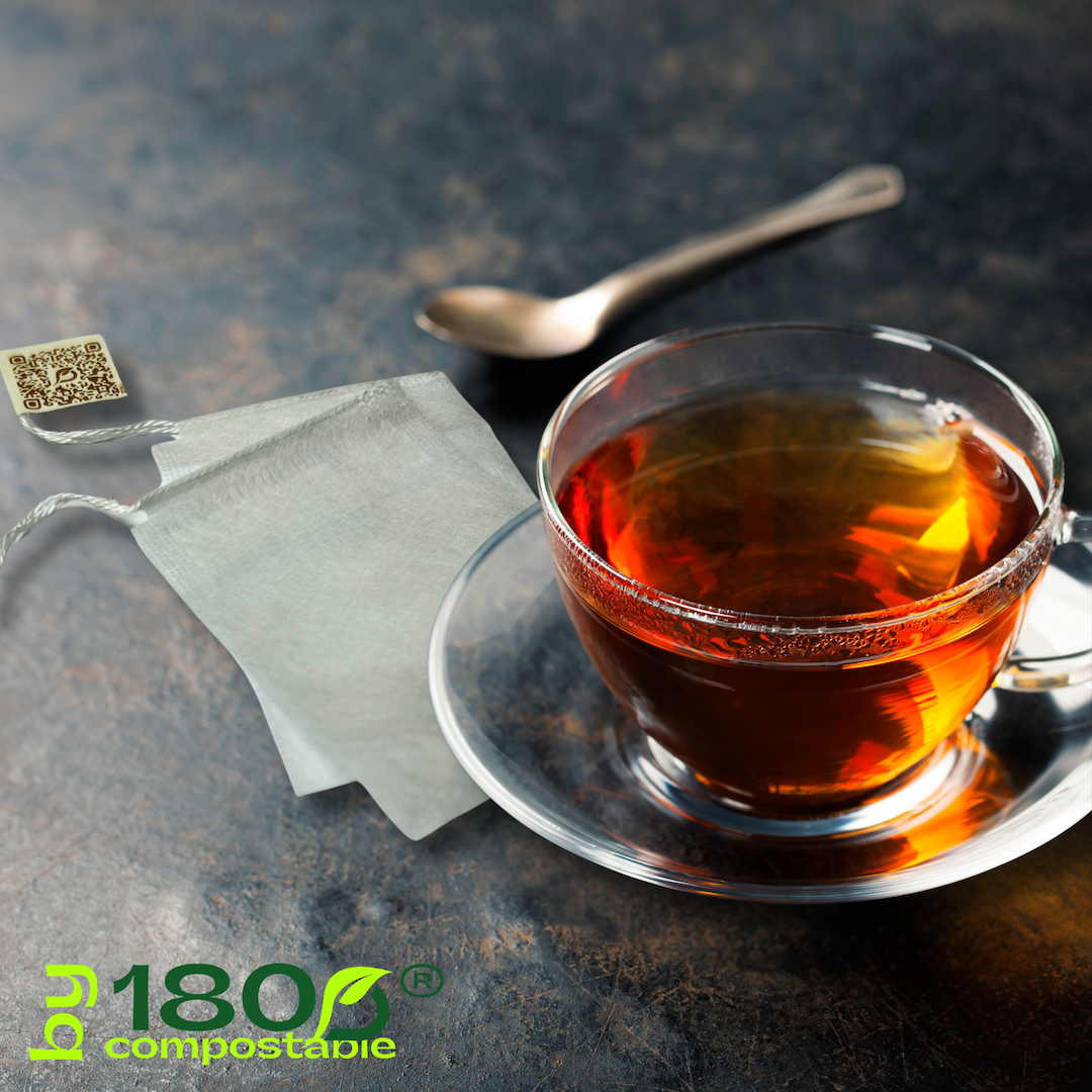 Pack de 100 Bolsitas de té 5,5×7 cm de fibra de maíz con cordón - 180Compostable.cl