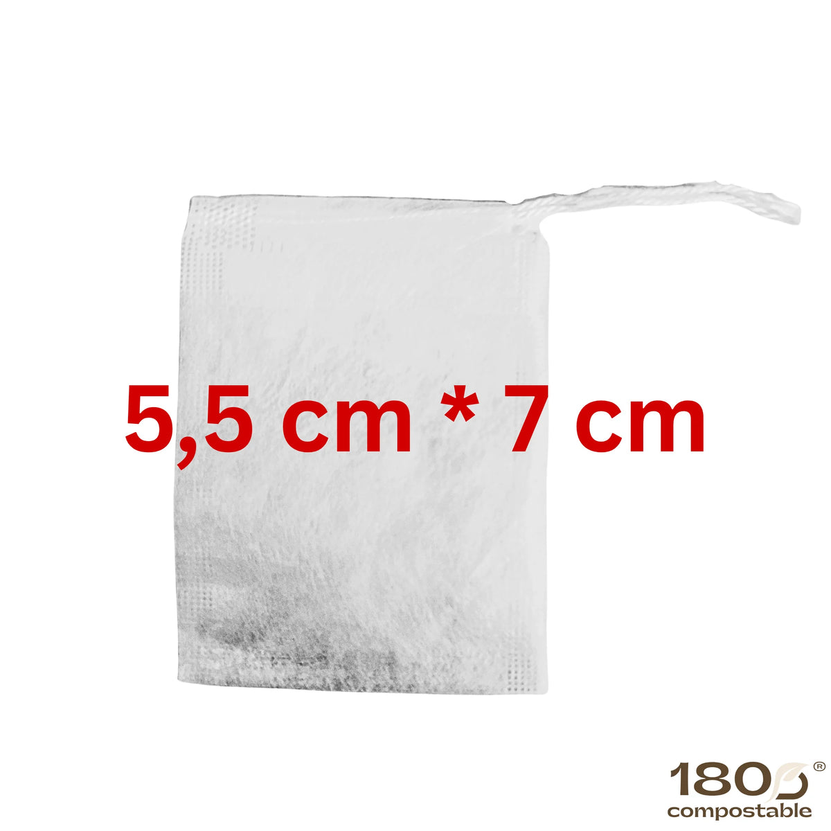 Bolsitas vacías para té con cordón de 5,5 × 7 cm, fibra de maíz PLA
