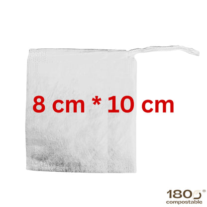 Bolsitas vacías para té con cordón de 8 × 10 cm, fibra de maíz PLA