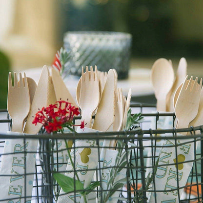 Pack de 100 Mini Cucharas de Madera - 180Compostable.cl
