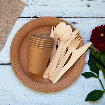 Pack de 100 Mini Cucharas de Madera - 180Compostable.cl