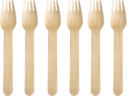 Pack de 100 Mini Tenedores de Madera - 180Compostable.cl