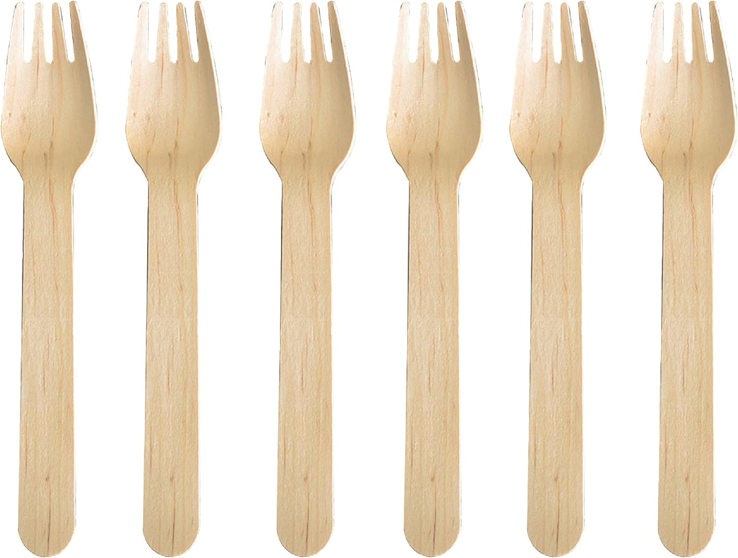 Pack de 100 Tenedores de Madera - 180Compostable.cl