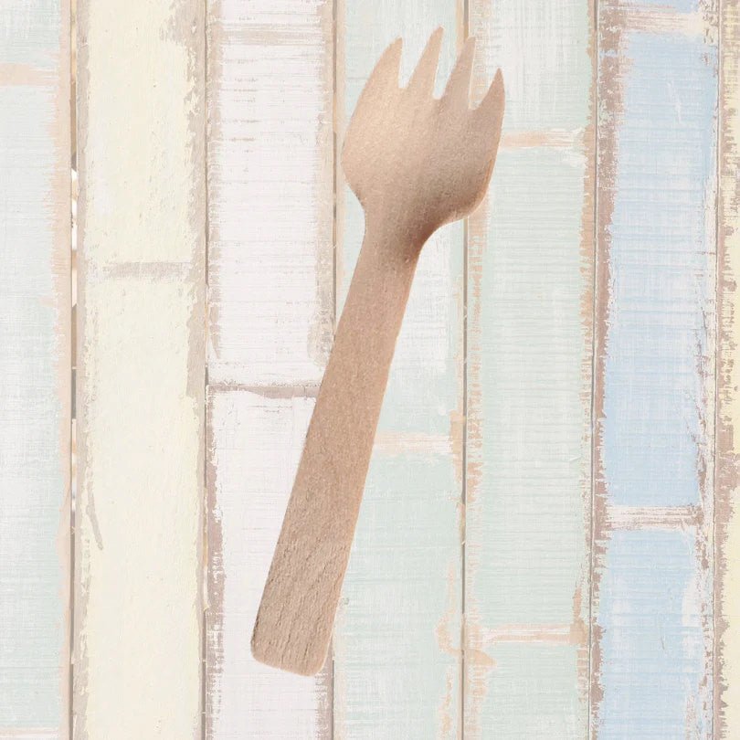 Pack de 100 Tenedores de Madera - 180Compostable.cl