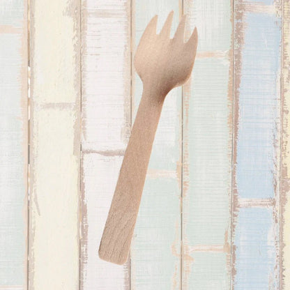 Pack de 100 Tenedores de Madera - 180Compostable.cl