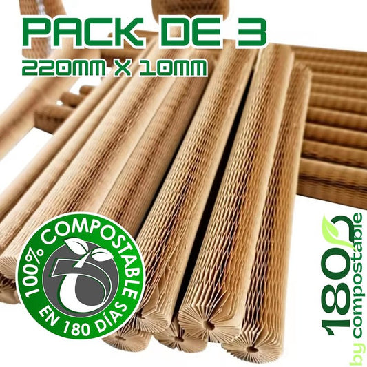 Pack de 3 Fundas de 220x10mm. Embalaje de Productos Delicados - 180Compostable.cl