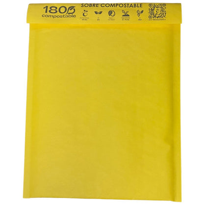 Pack de Sobres Acolchados Autosellantes para Envíos 100% Compostables (15x23.5+4cm) - 180Compostable.cl