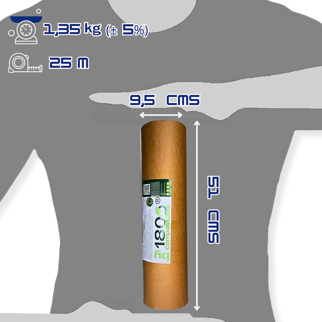 Rollo de Papel Kraft Acolchado para Embalaje de 51cm x 25m - 180Compostable.cl