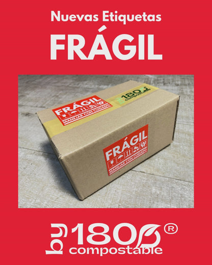Rollo de 250 Etiquetas Frágil de 102mm x 76mm