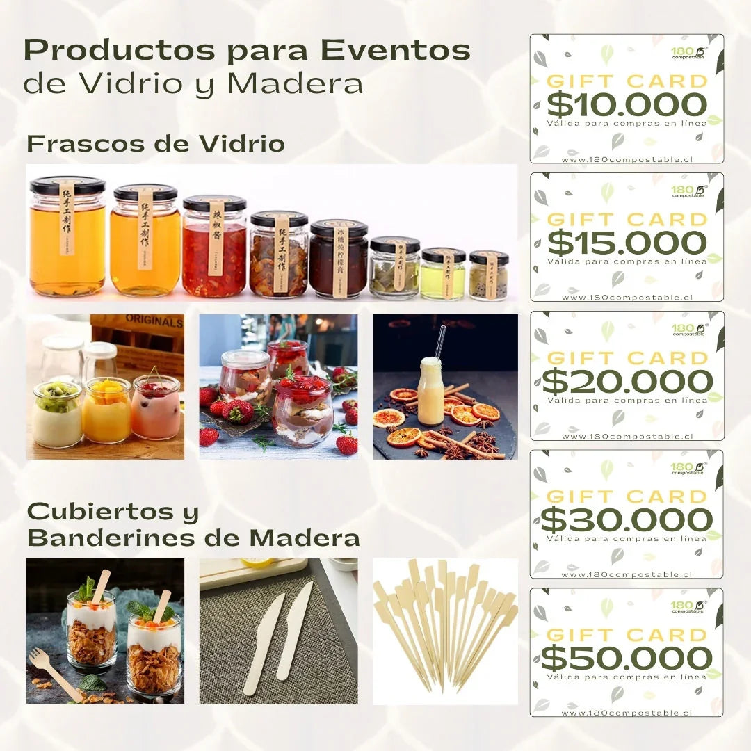 Productos de Vidrio y Madera – Gift Card Ecológica