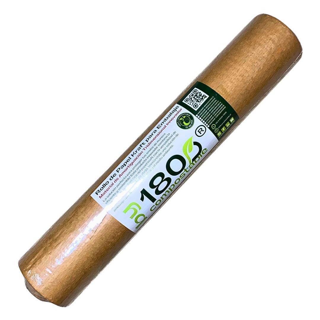 Rollo de Papel Panal de Abejas de 51cm*50m con Caja Dispensadora - 180Compostable.cl