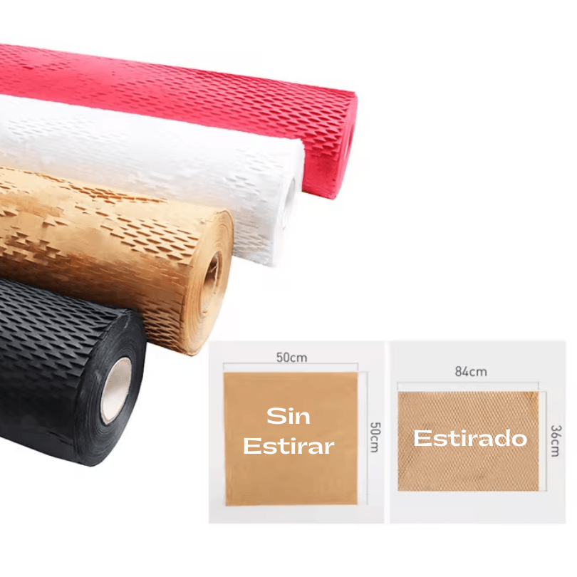 Pack de 2 Rollos Papel Kraft Panal De Abeja de 51cm*100m - 180Compostable.cl