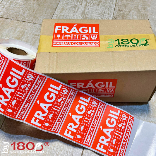 Rollo de 250 Etiquetas Frágil de 102mm x 76mm