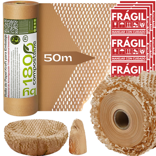 Rollo de Papel Kraft Acolchado de 51cm x 50m