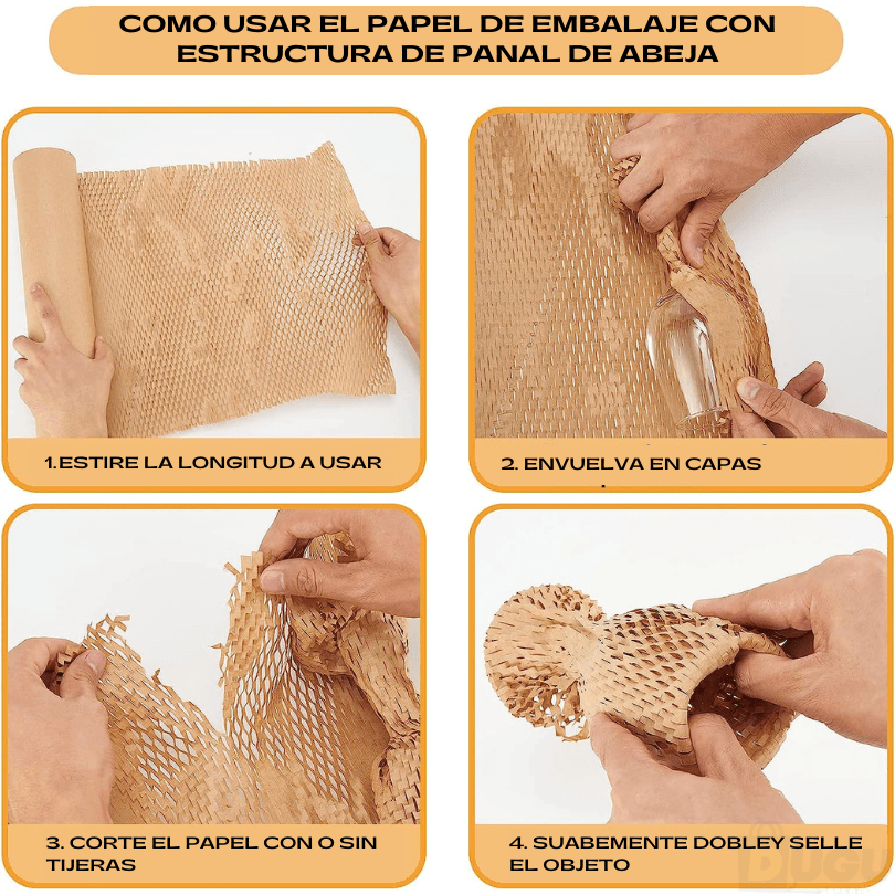 Pack de 2 Rollos Papel Kraft Acolchado para Embalaje de 51cm x 50m - 180Compostable.cl